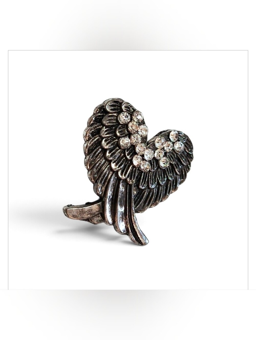 Women's Vintage Angel Wings Heart Silver Tone Pin/Brooch